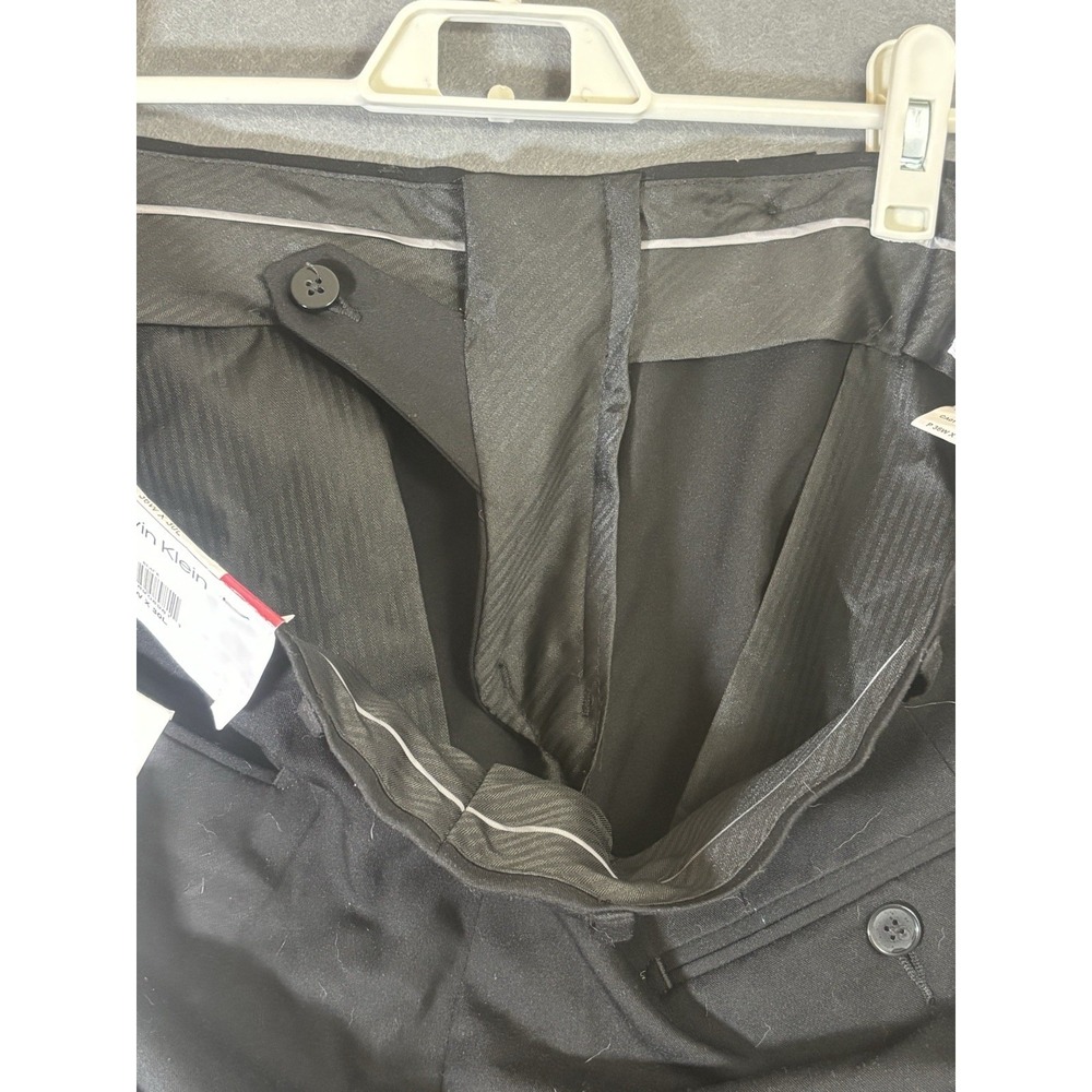 Calvin Klein Jerome Dress Pants Mens 36x30 Black Slim Stretch Work - Picture 12 of 16
